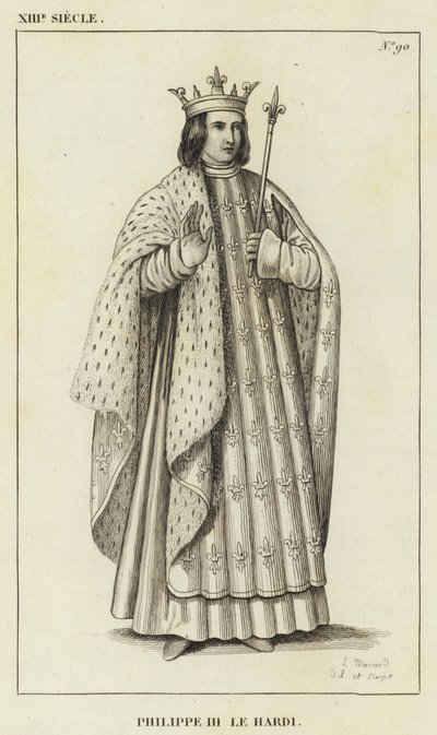 XIII století, Filip III tučný (rytina) od French School