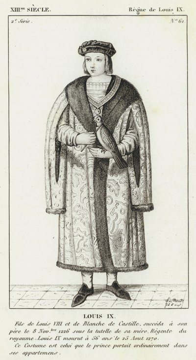 XIII Siecle, Regne de Louis IX, Louis IX (gravírování) od French School