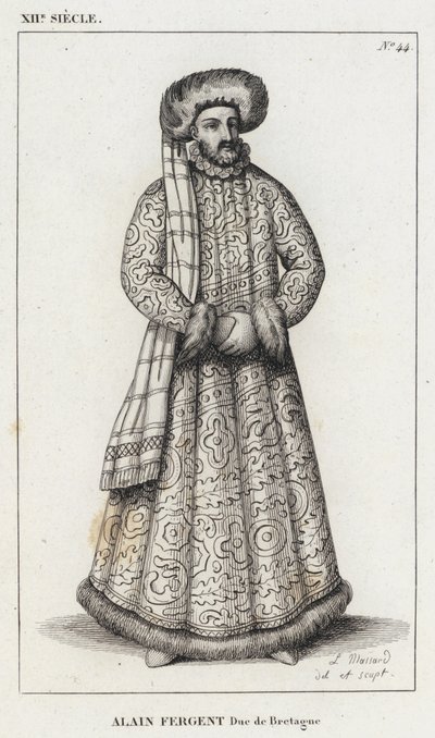 XII. století, Alain Fergent, vévoda z Bretaně (rytina) od French School