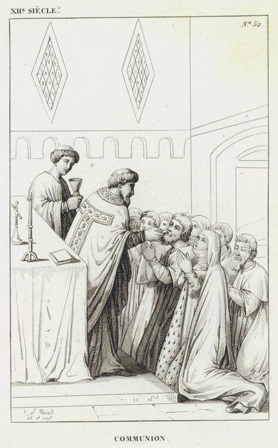 XII Siecle, Communion (rytina) od French School