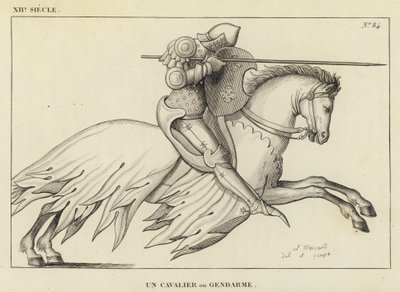 XII Century, A Cavalier or Gendarme (rytina) od French School