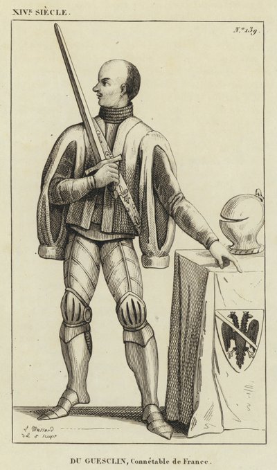 XIV století, Du Guesclin, Constable of France (rytina) od French School