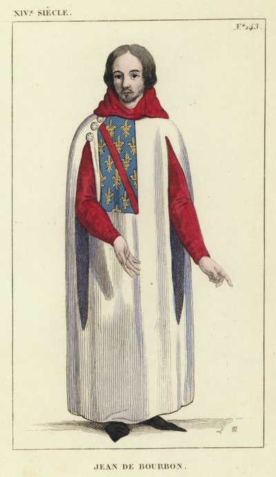 XIV století, Jean de Bourbon (barevná rytina) od French School