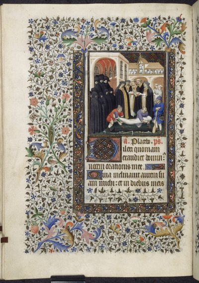 Yates Thompson 46 f156 v – Burial of the Dead, c.1410-20 (vellum) od French School