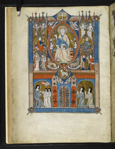 Yates Thompson MS 11 f.1v Ideální stav Sainte Abbaye, z 