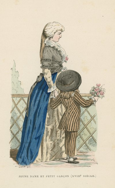 Mladá žena a malý chlapec, 18. století od French School