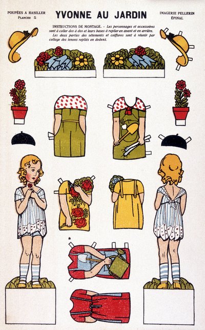 Yvonne v zahradě: decoupage. 19. století. od French School