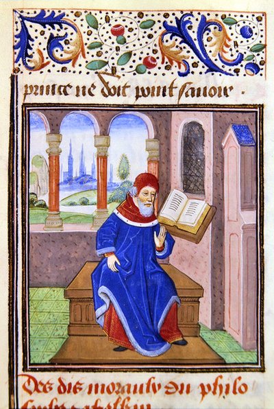 Zaqaquin, z knihy Histoire des Philosophes, konec 15. století (pergamen) od French School