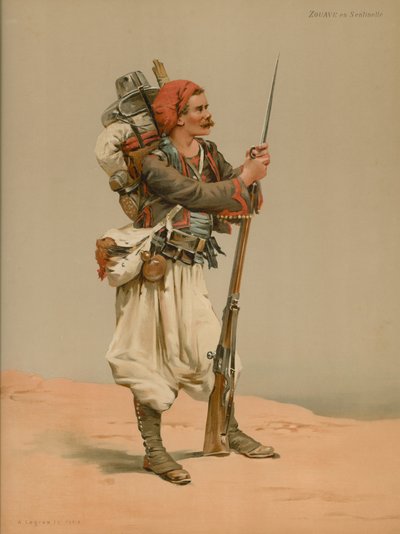 Zouave jako Sentinel od French School