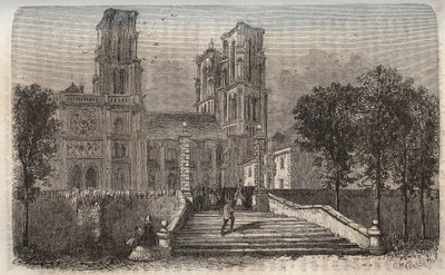 Cathedrale Notre-Dame (Notre Dame) de Laon (1150-1180), Aisne - rytina v „”Historie Francie”” od Victora Duruye (1811-1894) - 1882 od French School