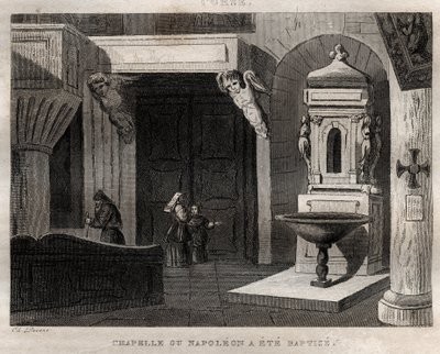 kaple, kde byl pokřtěn napoleon - kaple ou Napoleon a été baptise - Rytina z „“Itálie malebné““ – Historická a popisná malba Itálie“ od M. de Norvinse, Ch. Nodier 1834-1836. od French School