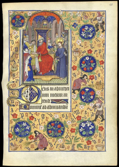 f.135r Miniatura Piláta myjícího si ruce nad osudem Ježíše, z 