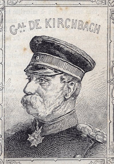 portrét pruského generála Hugo von Kirchbacha - 1870-71 (rytina) od French School