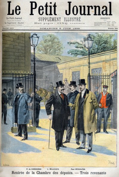 znovuotevření Poslanecké sněmovny, ilustrace v „Le Petit Journal“ 5. června od French School