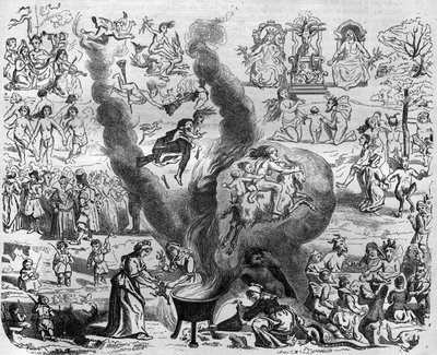 pověry roku tisíc: Sabat. Rytina v „Histoire des Papes-Rois-Queen and Empereurs a travers les století“ od Maurice Lachatre od French School