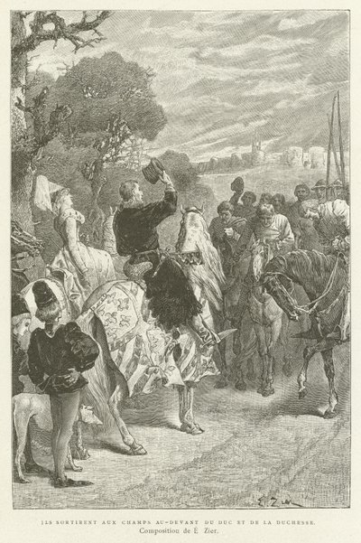 vyšli do polí před vévodou a vévodkyní od French School