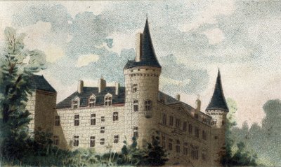 pohled na hrad Bazoches (Nievre). od French School