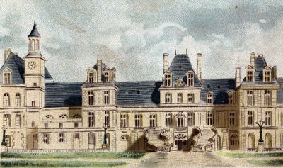 pohled na hrad Fontainebleau (Seine a Marne). od French School