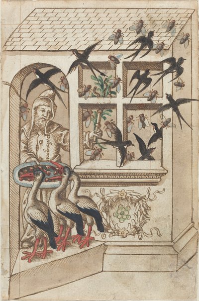 „Nemít vlaštovky pod stejnou střechou“ [fol. 40 recto] od French early 16th Century