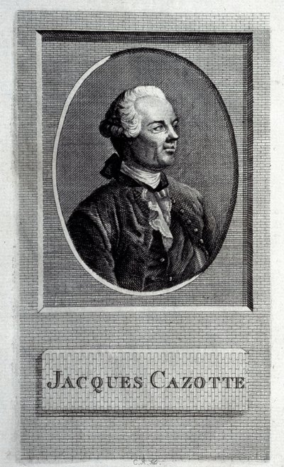 Portrét autora Jacques Cazotte 1720-1792, 18. stol. od French master.