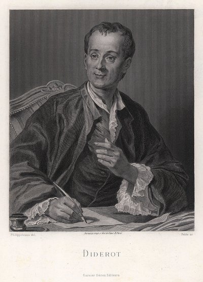 Portrét spisovatele, esejisty a filozofa Denise Diderota 1713-1784, polovina 18. od French master.