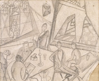 Frida a její současníci, asi 1925 (tužka na papíře) od Frida Kahlo