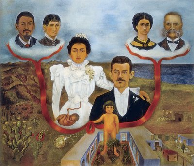 "Moji prarodiče, rodiče a já" - Rodokmen od Frida Kahlo