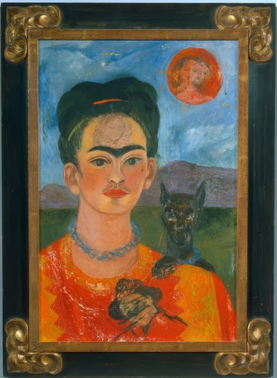Autoportrét s portrétem Diega na hrudi... od Frida Kahlo