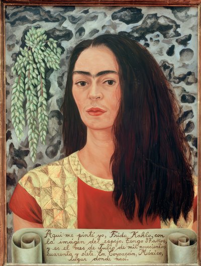 Autoportrét s rozpuštěnými vlasy od Frida Kahlo