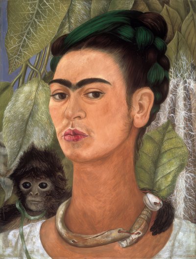 Autoportrét s opicí od Frida Kahlo
