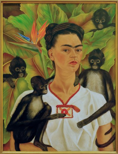 Autoportrét s opicemi od Frida Kahlo