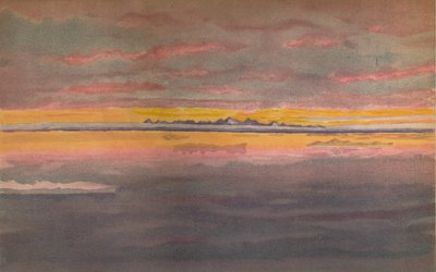 Západ slunce u severního pobřeží Asie, severně od ústí Chatangy, 1893, 1897 od Fridtjof Nansen