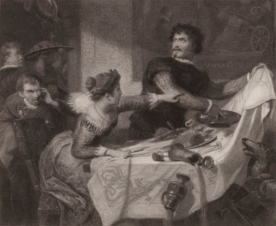 Shakespeare: Zkrocení zlé ženy (rytina) od Friedrich Schwoerer