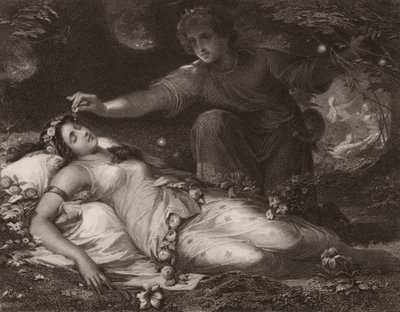 Shakespeare: Sen noci svatojánské (rytina) od Friedrich Schwoerer