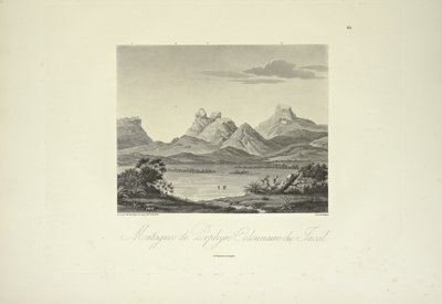 Mountains of Columnar Porphyry, Jacal, kreslil Marchais, ryl Bouquet, ilustrace z „Pohledy na Kordillery a pomníky domorodých národů Ameriky“ od Alexandra von Humboldta a Aime Bonpland od Friedrich Alexander Baron von (after) Humboldt
