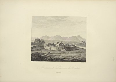 Peruánský památník Canar, kreslil Gmelin, ryl Bouquet, ilustrace z „Pohledy na Kordillery a pomníky domorodých národů Ameriky“ od Alexandra von Humboldta a Aime Bonpland od Friedrich Alexander Baron von (after) Humboldt