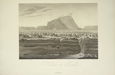 Sopka Jorullo, kreslil Gmelin, ilustrace z „Pohledy na Kordillery a památky domorodých národů Ameriky“ od Alexandra von Humboldta a Aime Bonpland od Friedrich Alexander Baron von (after) Humboldt