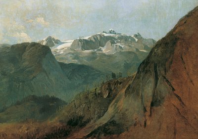 Dachstein z Plassenu u Hallstattu od Friedrich August Mathias Gauermann