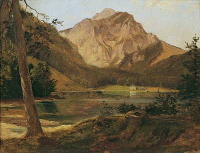Přední Langbathsee s Höllengebirge od Friedrich August Mathias Gauermann