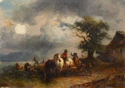 koňský rybník od Friedrich August Mathias Gauermann