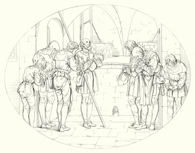 Ilustrace k Schillerově Lied von der Glocke, aneb The Song Of The Bell (rytina) od Friedrich August Moritz Retzsch