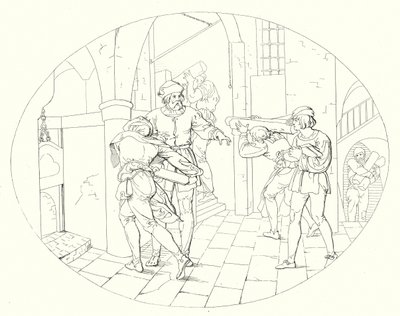 Ilustrace k Schillerově Lied von der Glocke, aneb The Song Of The Bell (rytina) od Friedrich August Moritz Retzsch