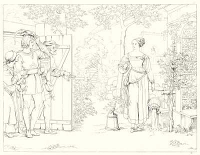 Ilustrace k Schillerově Lied von der Glocke, aneb The Song Of The Bell (rytina) od Friedrich August Moritz Retzsch
