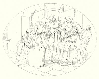 Ilustrace k Schillerově Lied von der Glocke, aneb The Song Of The Bell (rytina) od Friedrich August Moritz Retzsch