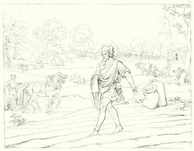Ilustrace k Schillerově Lied von der Glocke, aneb The Song Of The Bell (rytina) od Friedrich August Moritz Retzsch