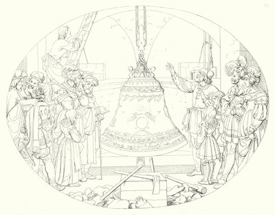 Ilustrace k Schillerově Lied von der Glocke, aneb The Song Of The Bell (rytina) od Friedrich August Moritz Retzsch