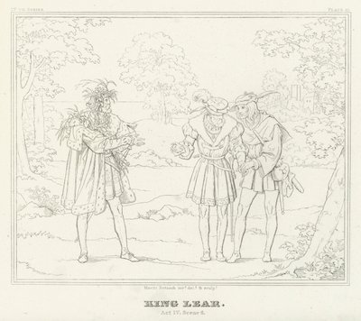 Král Lear, dějství IV, scéna 6 (rytina) od Friedrich August Moritz Retzsch