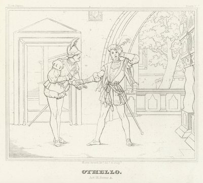 Othello, dějství III, scéna 3 (rytina) od Friedrich August Moritz Retzsch