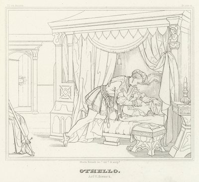 Othello, dějství V, scéna 2 (rytina) od Friedrich August Moritz Retzsch