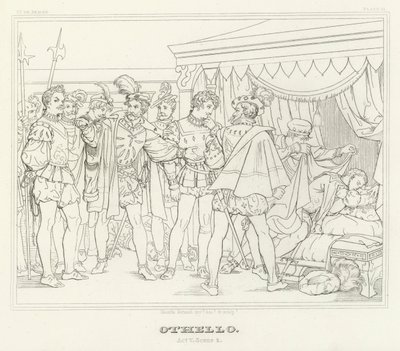 Othello, dějství V, scéna 2 (rytina) od Friedrich August Moritz Retzsch